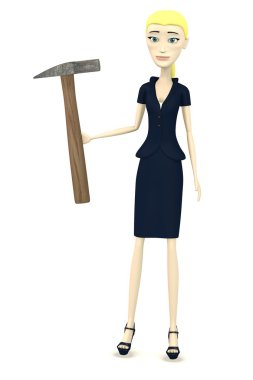 çizgi film karakteri smithy çekiç ile 3D render