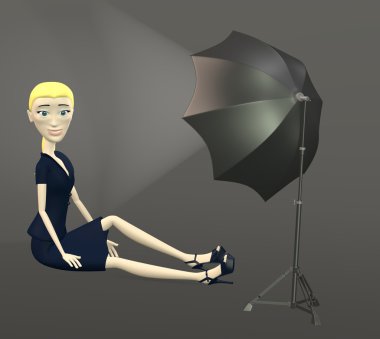 çizgi film karakteri ile light 3D render