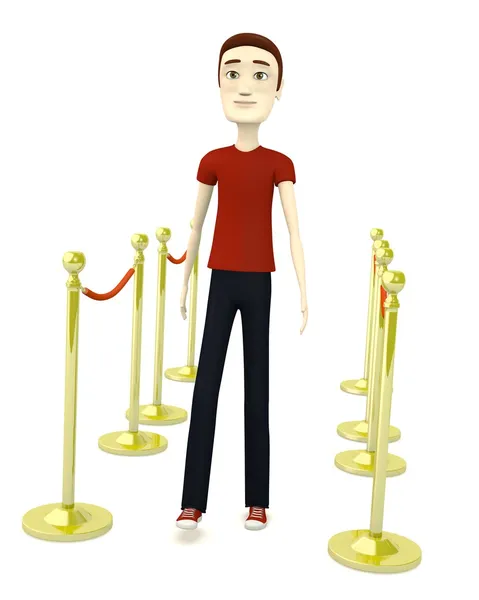 3D render av seriefiguren med hinder — Stockfoto