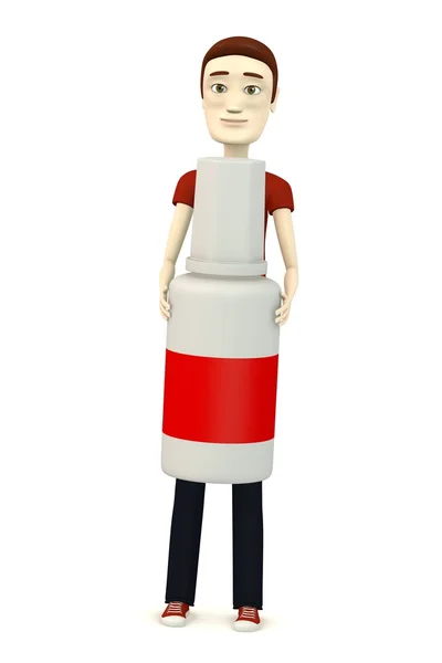3D візуалізація мультиплікаційного персонажа з клеєм — стокове фото