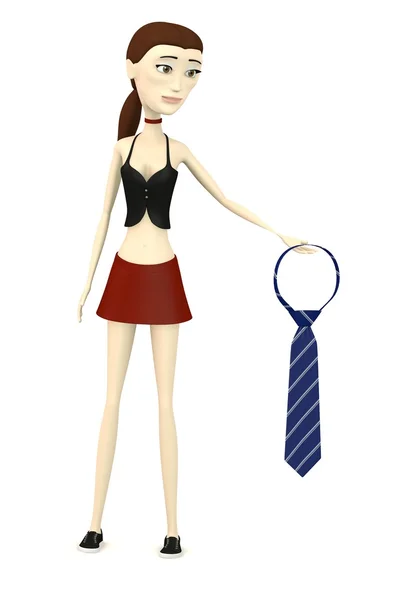 3D-Darstellung der Cartoon-Figur mit Krawatte — Stockfoto