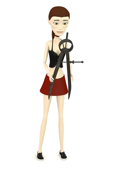 3D візуалізація мультиплікаційного персонажа з бамбелем — стокове фото