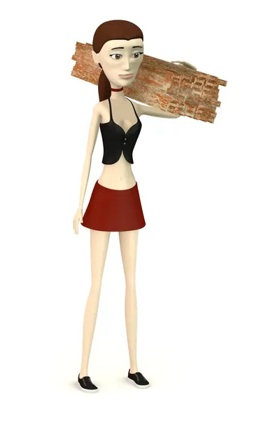 3d render of cartoon character with traverses — Stock Photo, Image