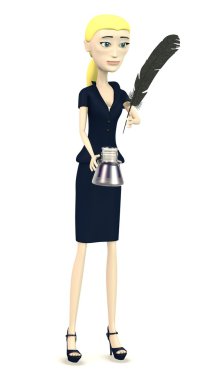 çizgi film karakteri kaleminizle 3D render