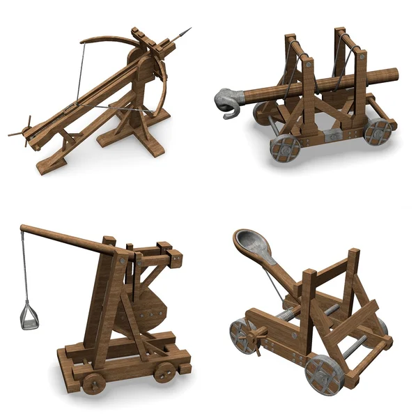 Collection of 3d renders - siege weapons — Stock Photo, Image