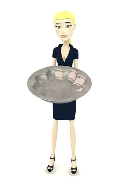 3D-Darstellung der Cartoon-Figur mit Schale — Stockfoto