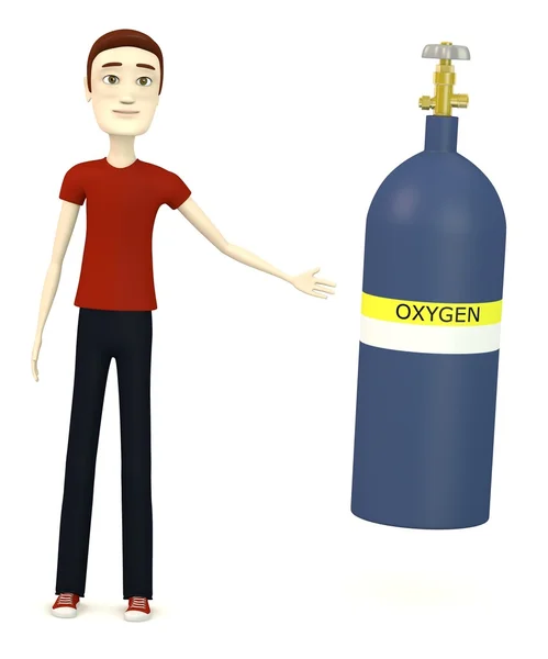 3D візуалізація мультиплікаційного персонажа з газовою балончикою — стокове фото