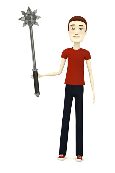 3d render of cartoon character with mace — Stock Photo, Image