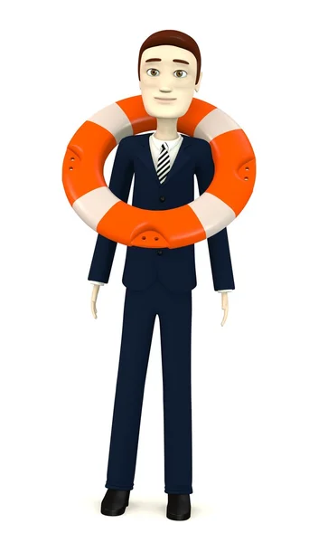 3d render of cartoon character with buoy — Stock Photo, Image