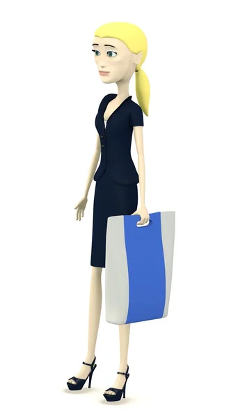 3D-Darstellung der Zeichentrickfigur mit Waschmittel — Stockfoto
