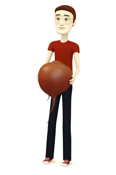 3D візуалізація персонажа мультфільму з буряком — стокове фото