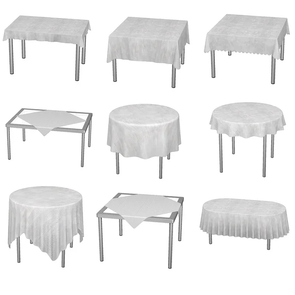 集合的 3d 呈现-tableclothes — 图库照片