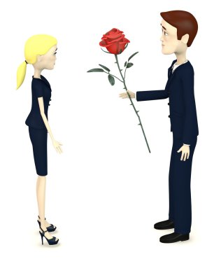 çizgi film characer rose ile 3D render