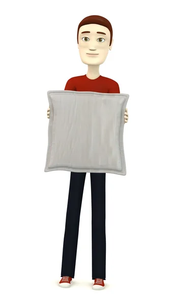 3D изображение персонажа мультфильма с подушкой — стоковое фото