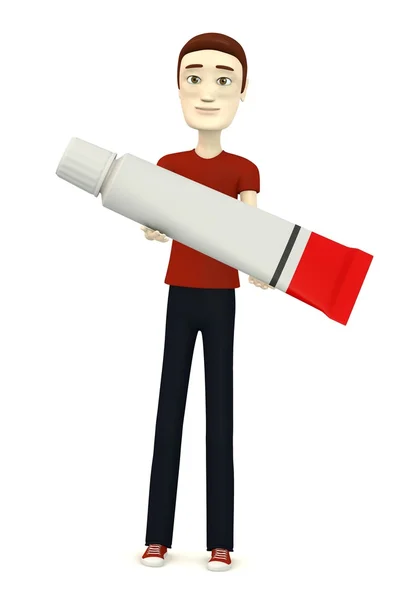 3D-Darstellung der Cartoon-Figur mit Kleber — Stockfoto