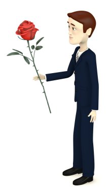çizgi film characer rose ile 3D render