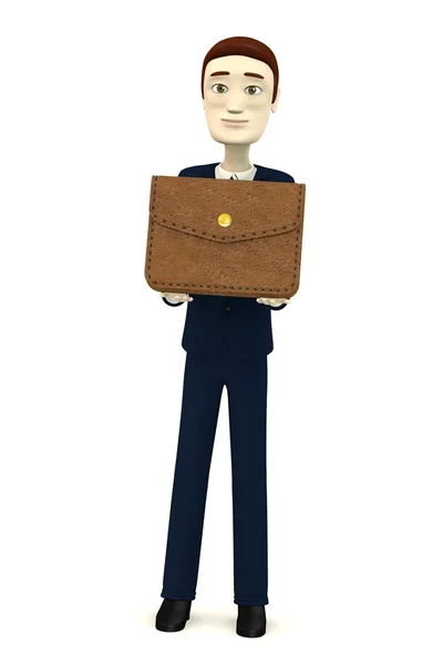 3D renderowania postać z kreskówek z portfela — Zdjęcie stockowe