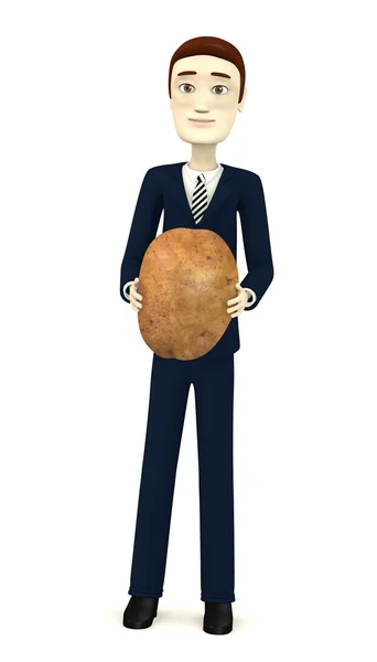 3D-Darstellung einer Cartoon-Figur mit Kartoffeln — Stockfoto