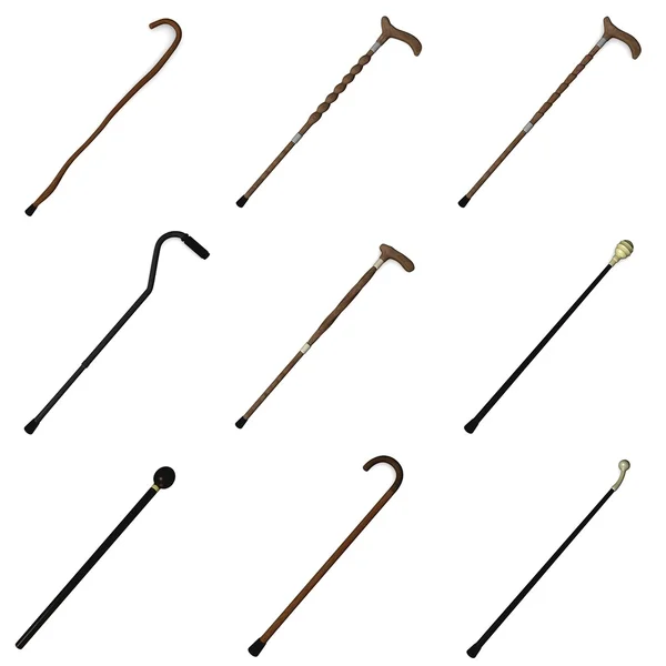 Collection of 3d renders - canes — Stock Photo, Image