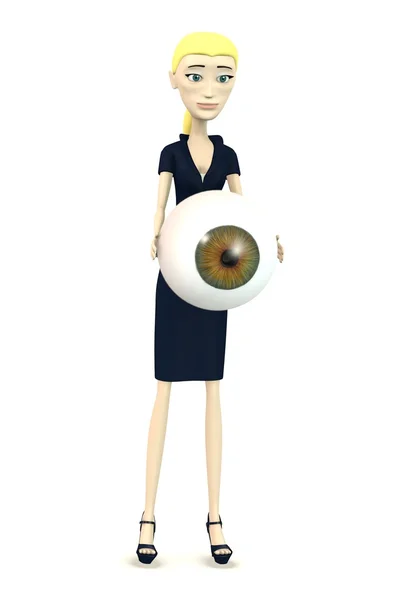 Renderização 3d de personagem de desenho animado com olho grande — Fotografia de Stock