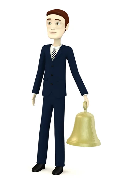 3d render of cartoon character with bell — Stock Photo, Image