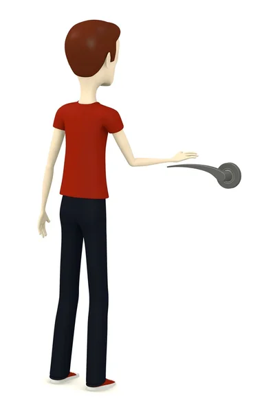 3d render of cartoon character with handle — Stock Photo, Image