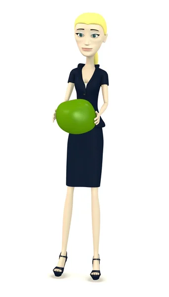 3d render of cartoon character with pea — Stock Photo, Image