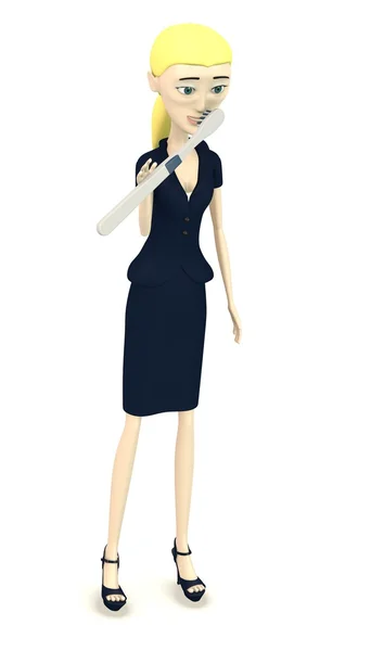 3d renderizado de personaje de dibujos animados con cepillo de dientes —  Fotos de Stock