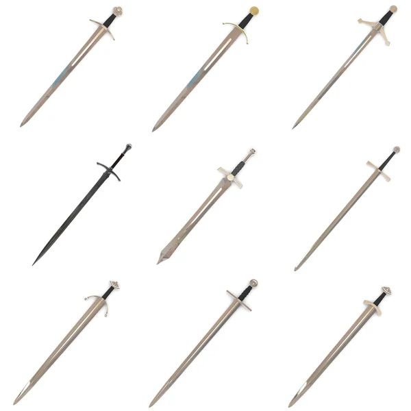 Collection of 3d renders - swords — Stock Photo, Image