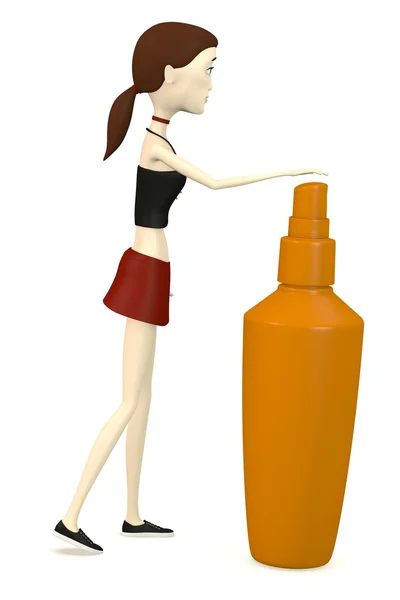 3d render of cartoon character with spray — Stock Photo, Image