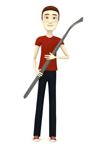 3d render of cartoon character with tweezer — Stock Photo, Image