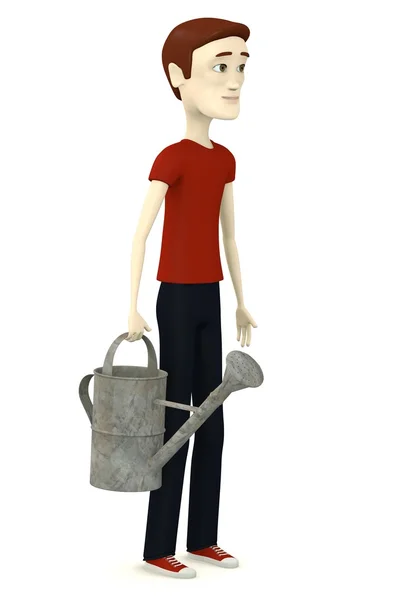 3D візуалізація мультиплікаційного персонажа з балончиком для поливу — стокове фото