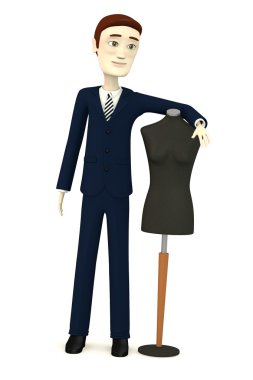 3D render çizgi film karakteri kukla Atölyesi