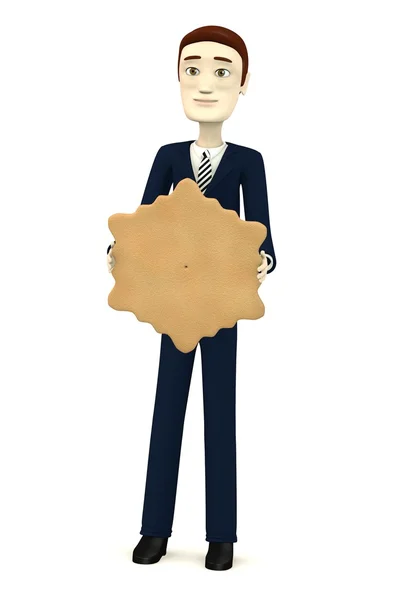 Imagem 3d de personagem de desenho animado com biscoito — Fotografia de Stock