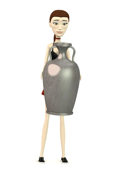 3D render av seriefiguren med vas — Stockfoto