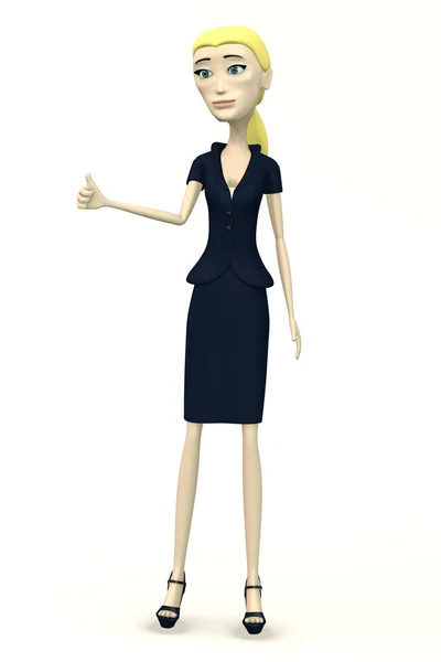 Cartoon businesswoman - thumb up — Stok fotoğraf