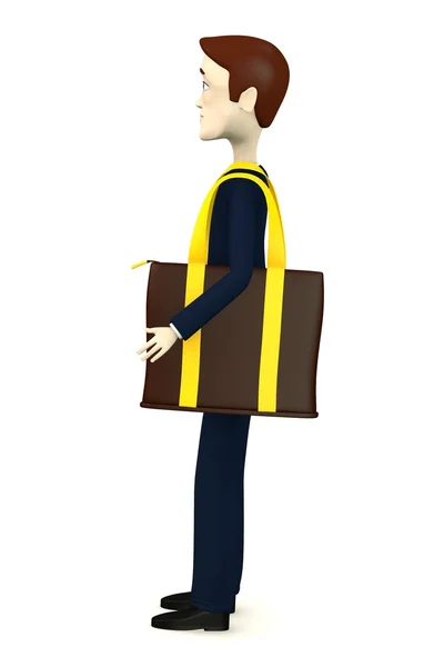 3d renderizado de personaje de dibujos animados con bolsa de compras —  Fotos de Stock