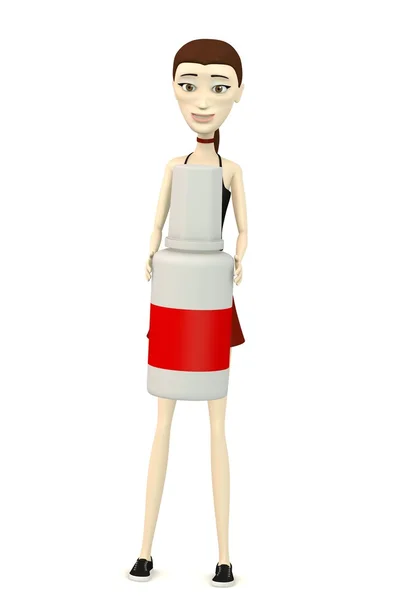 3D візуалізація мультиплікаційного персонажа з клеєм — стокове фото