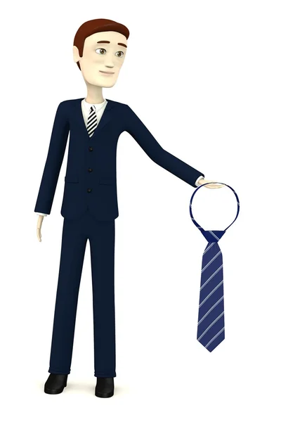 3D визуализация персонажа мультфильма с галстуком — стоковое фото