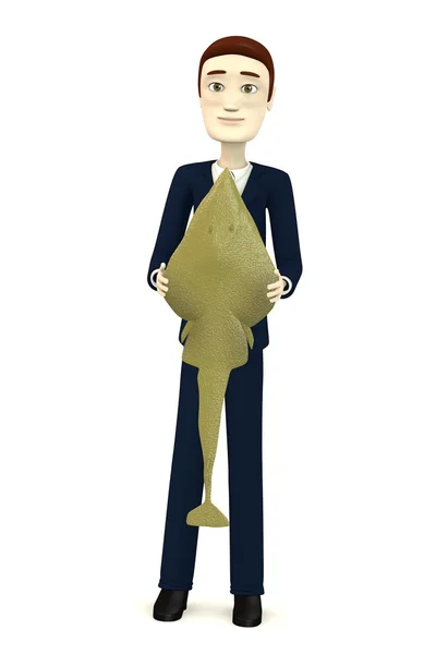 3D renderowania postać z kreskówek z płaszczka — Zdjęcie stockowe