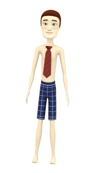3D-Darstellung der Cartoon-Figur mit Krawatte — Stockfoto