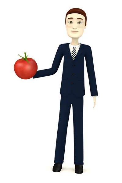 3D візуалізація персонажа мультфільму з помідорами — стокове фото