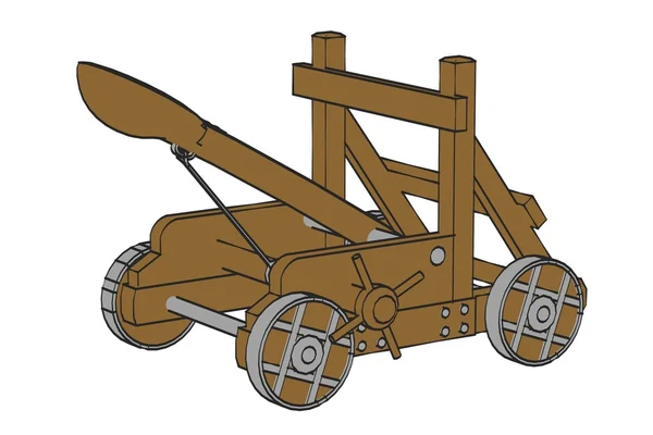 Cartoon afbeelding van catapult wapen — Stockfoto