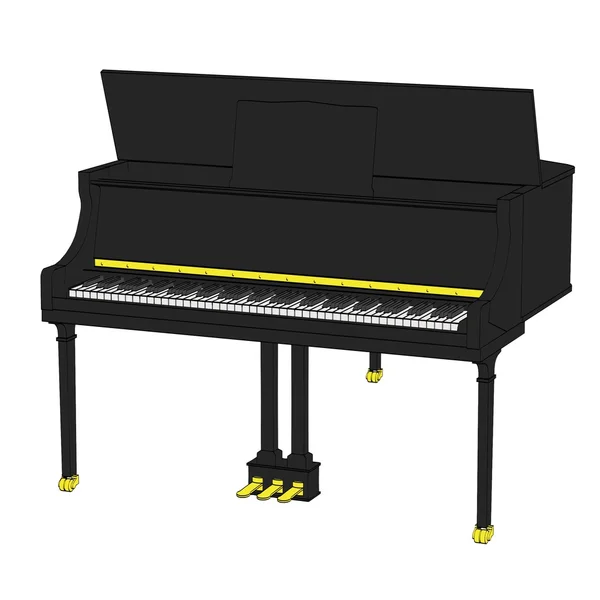 Cartoon image of clavier - musical instrument — Stock Photo, Image