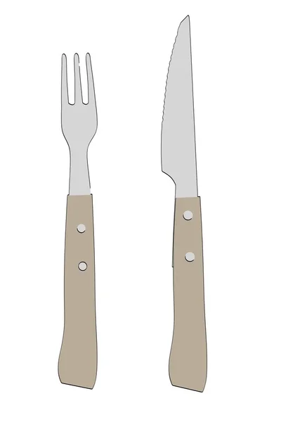 Cartoon image of food cutlery — Stock Photo, Image