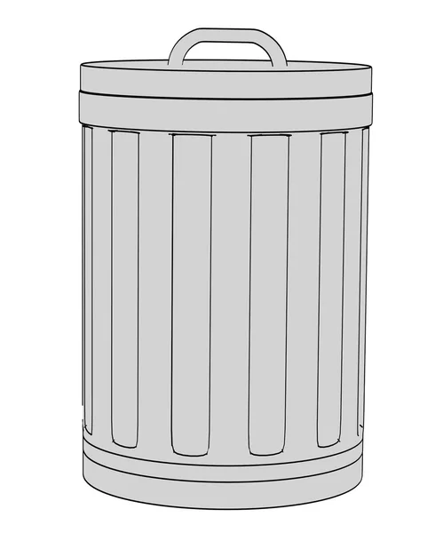 Çöp kutusu, çizgi film resim — Stok fotoğraf