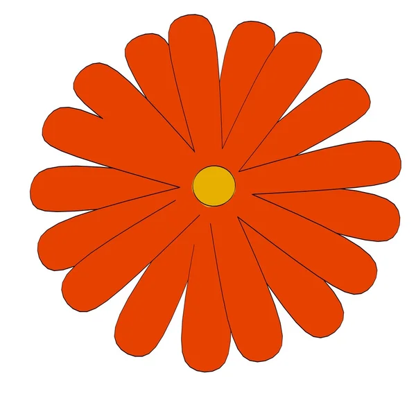 Cartoon image of red flower — Stock Photo, Image