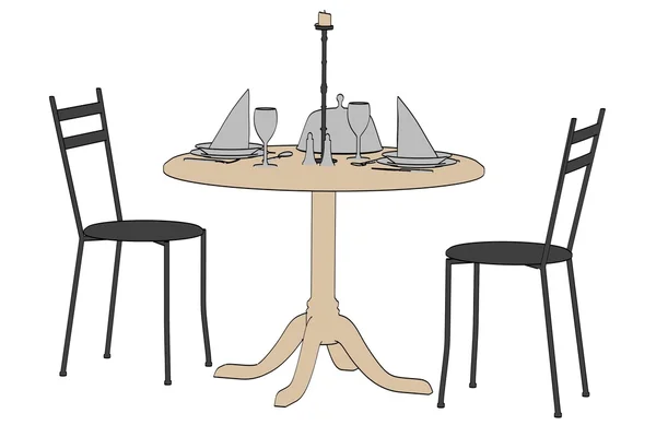 Cartoon image of restaurant table — Stock Photo, Image