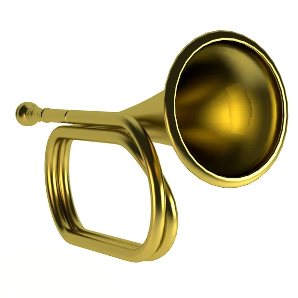 Realistic 3d render of brass trumpet — Stock Photo, Image