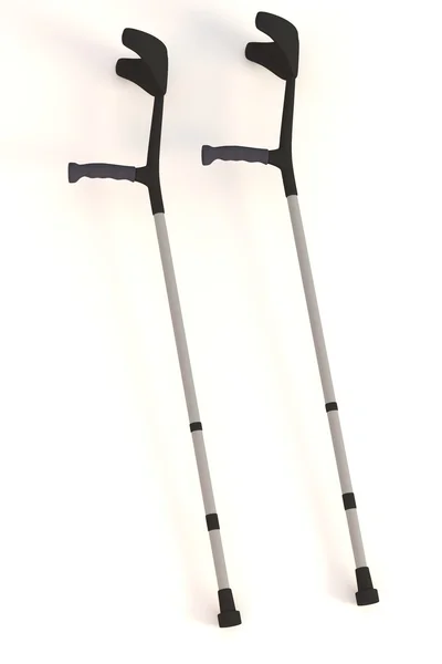 Realistic 3d render of crutches — Stock Photo, Image